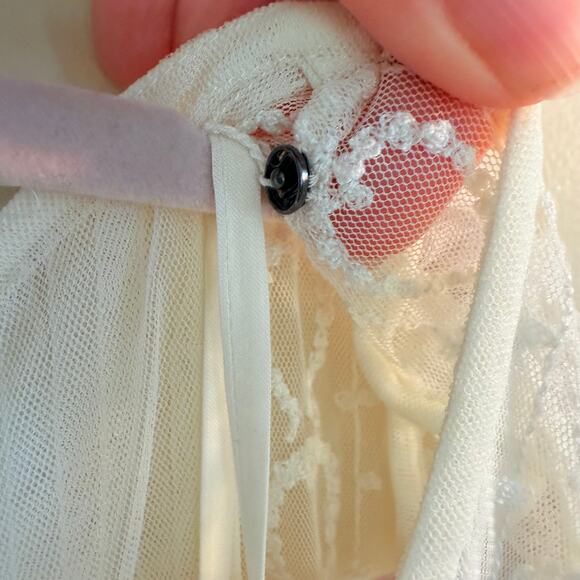 Free People Stevie Maxi Dress Mesh Embroidered Boho Western SZ XL Bridal - Picture 9 of 13